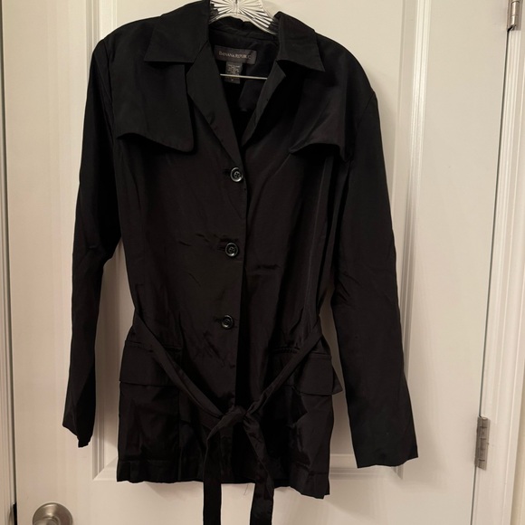 Banana Republic jacket raincoat button down removable belt 2 pocket Medium NWOT - Picture 1 of 8